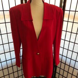 Dana Buchman Red Silk Jacket, Size 14 with complementary blouses.